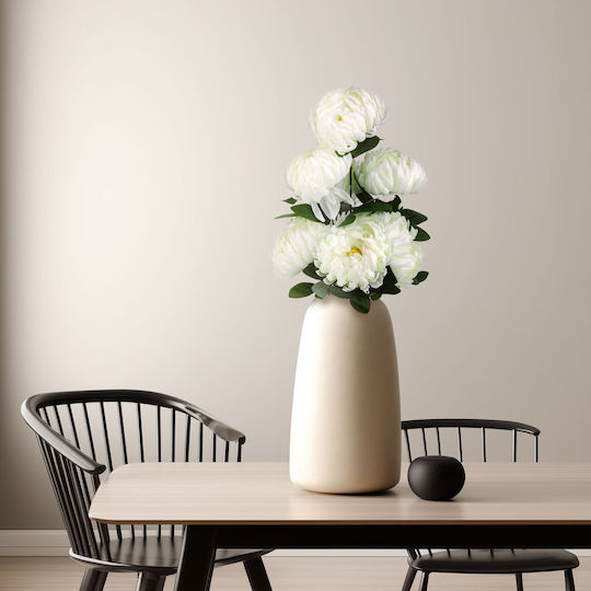 White Artificial Chrysanthemum 58 Cm Realistic Decorative Flower Indoor Outdoor Use
