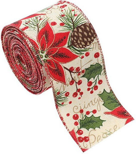 Alista Home Christmas Fabric Ribbon Red 200x6.3cm