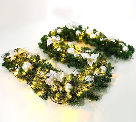 Alista Home Ghirlandă Iluminată Decorată Din Plastic Argintiu