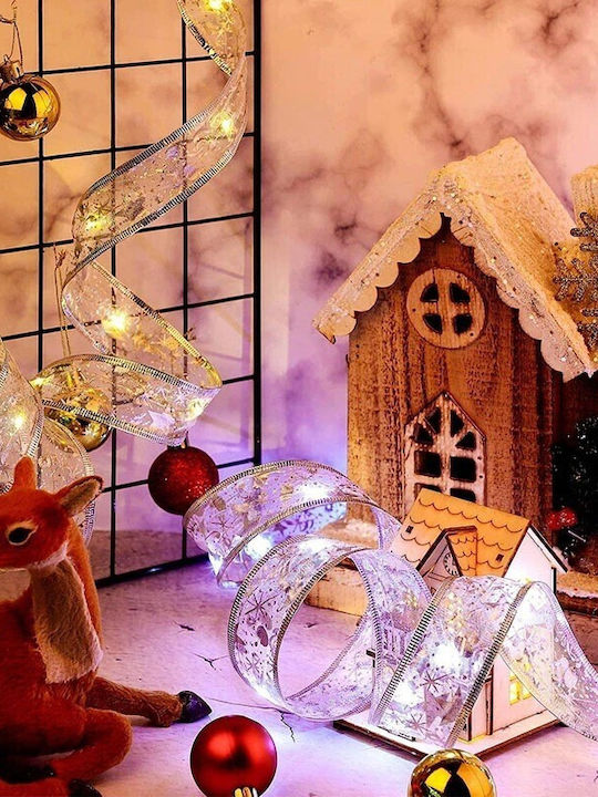 Alista Home Christmas Illuminated White Ribbon