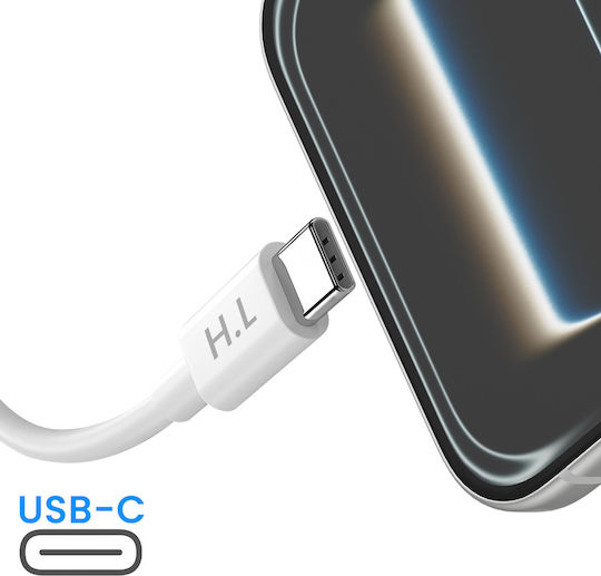 Avizar Usb-c Към Usb-c Кабел Smartphone Laptop Бързо Зареждане 40w 2m Бял