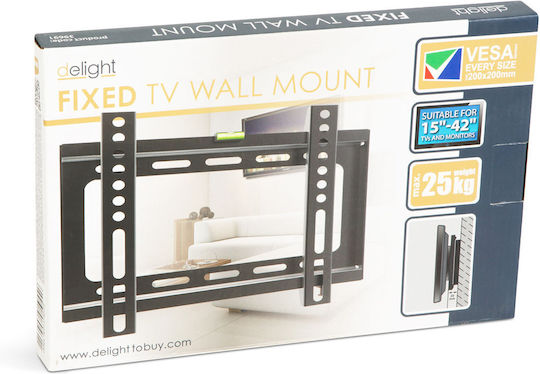 Fixed Wall Tv Mount Vesa 200x200 15-42 Inch Max 25kg Slim Quick Installation