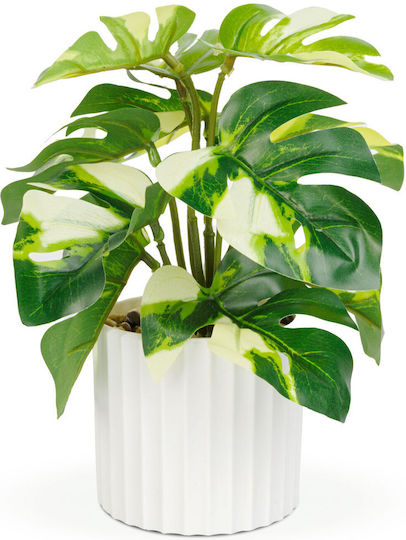 Plastic Decoration Philodendron Green Yellow 20 X 8 Cm