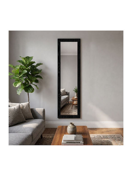 Megapap Oglindă cu Ramă din Lemn Negru 150x40cm