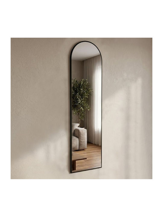 Megapap Καθρέπτης Οβάλ με Μαύρο Ξύλινο Πλαίσιο 150x40cm