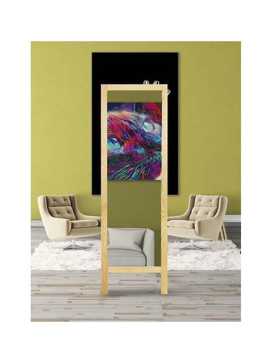 SteweHome Floor Mirror with Pink Wooden Frame 145x40cm
