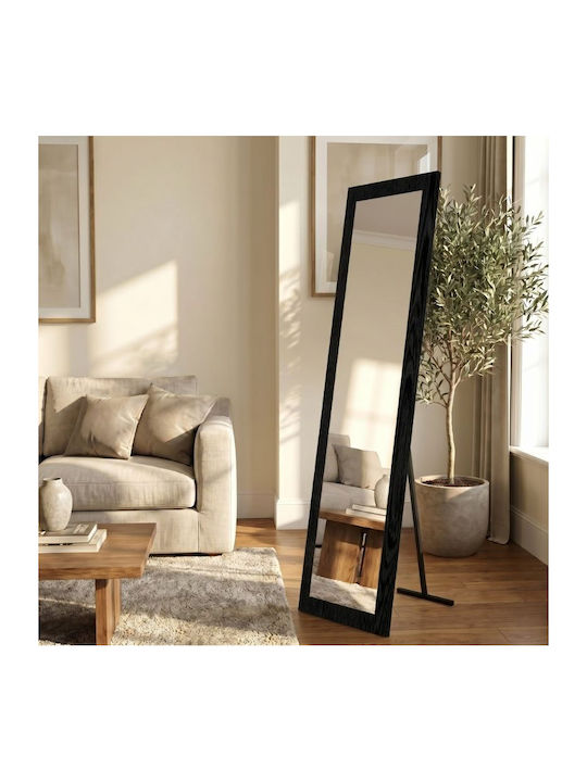 Megapap Oglindă cu Ramă din Lemn Negru 150x40cm