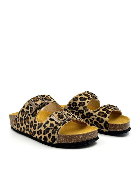 Leder Flache Damen Sandalen Beiges