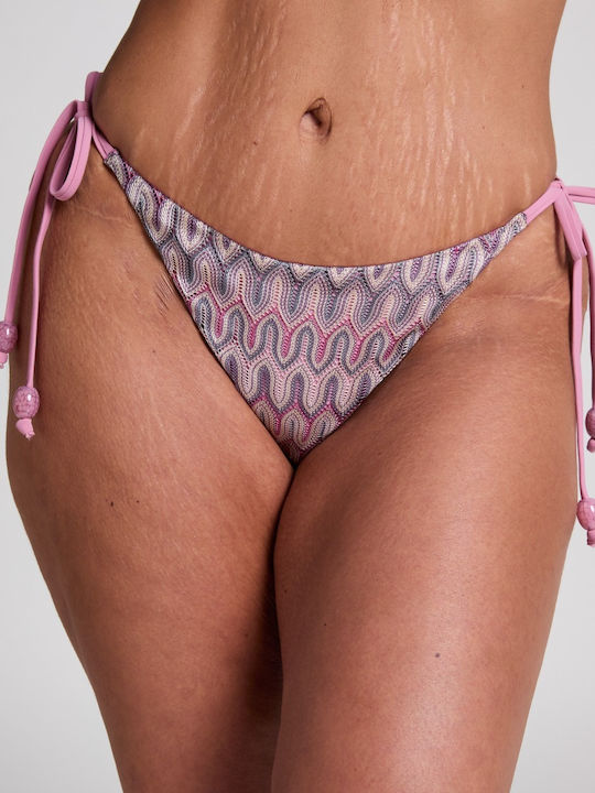 Bikini Slip Cu Dantelă Roz