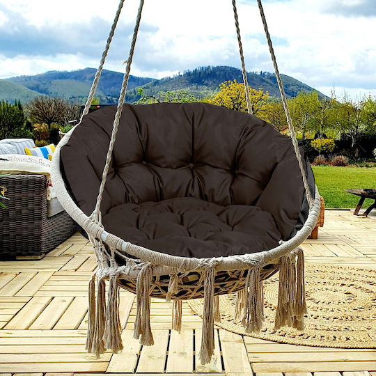 AIO Factory Waterproof Swing Cushion Garden Chair with Backrest Black 40x122cm