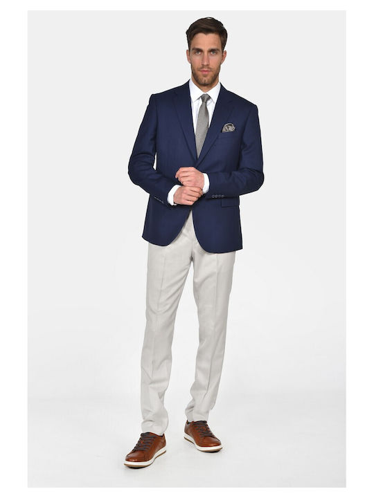 Winter Men’s Suit Jacket with Regular Fit Blue