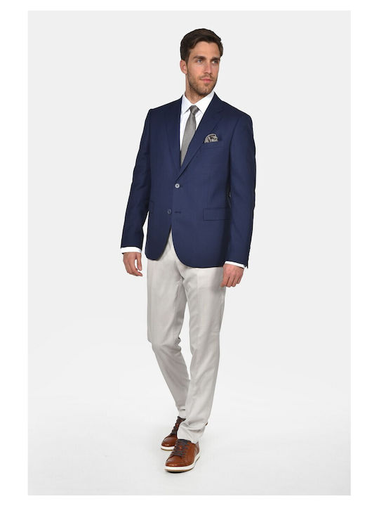 Winter Men’s Suit Jacket with Regular Fit Blue