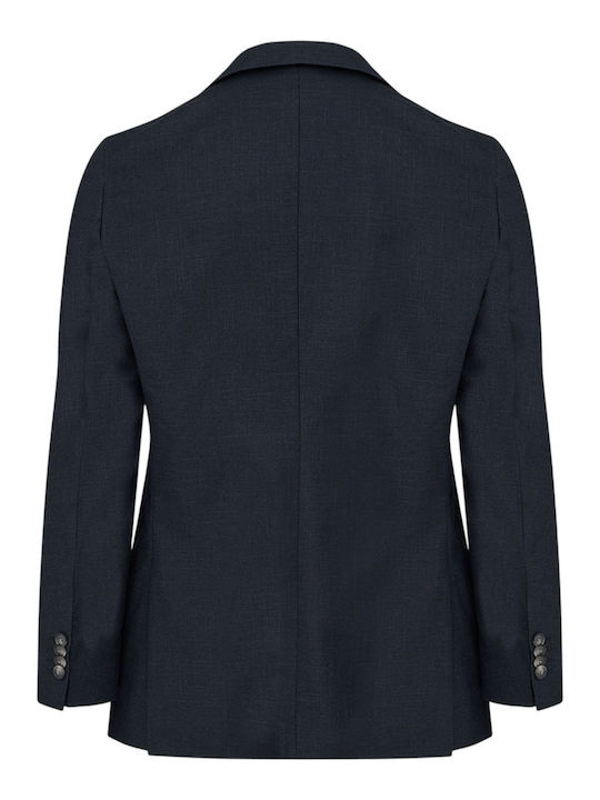 Summer Men’s Suit Jacket with Slim Fit Dark Blue