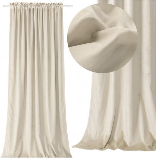 More&Deco Κουρτίνα με Τρέσα Panel Cream 140x250εκ.
