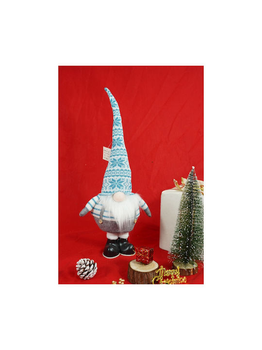 Ornament De Crăciun Cu Năzdrăvan Alista Home Alb Și Albastru Din Țesătură 59 Cm