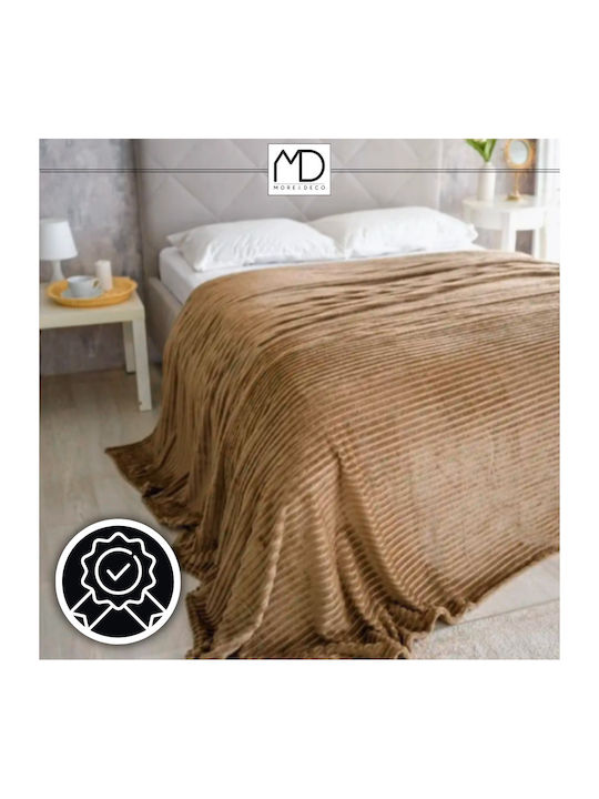 More&Deco Κουβέρτα Γούνινη Διπλή 200x220εκ. Brown
