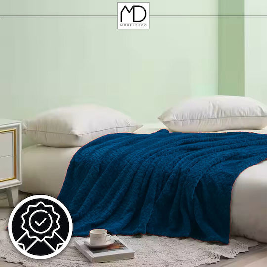 More&Deco Doppelte Piqué-Decke 200x220cm Navy