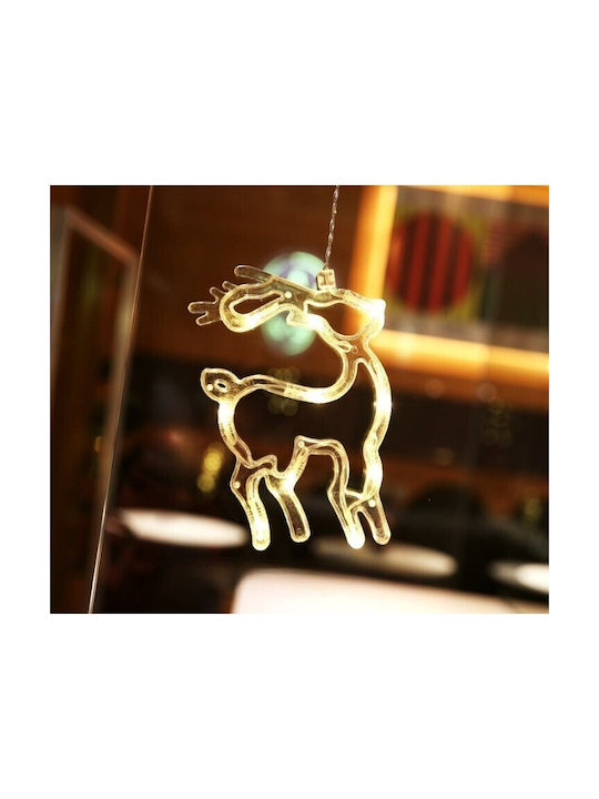 Illuminated Christmas Decoration In Shape A Deer 18x13 Cm Suction Cup Warm White Flippy
