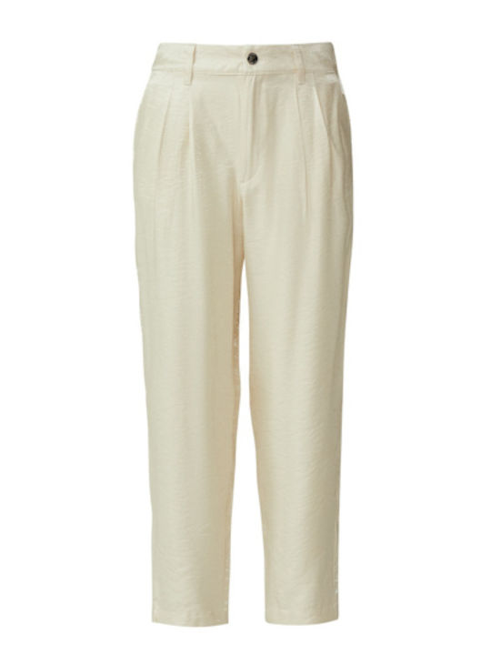 Women's Fabric Trousers Beige