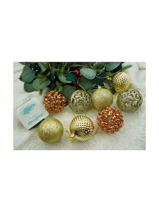 Set 28 Christmas Tree Ornaments Alista Home Globe Type Copper Gold Made Polystyrene Glitter Finish Box 18 Cm Depth X 22 Cm Height X 18 Cm Length