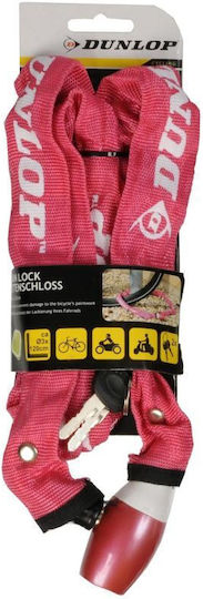 Dunlop Fahrradschloss Kabelschloss mit Schlüssel Rosa