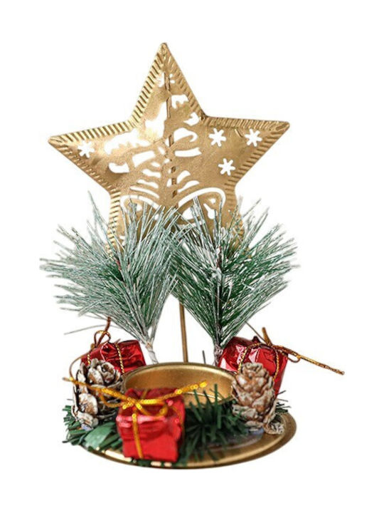 Alista Home Suport Pentru Lumânare Metalic De Crăciun Auriu 13x8.3cm