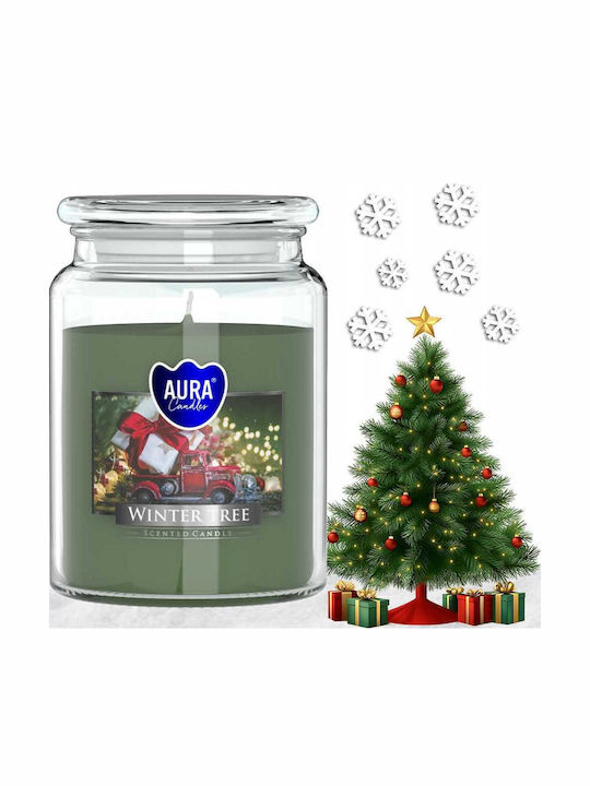Aura Χριστουγεννιάτικο Ξύλινο Κερί Πράσινο