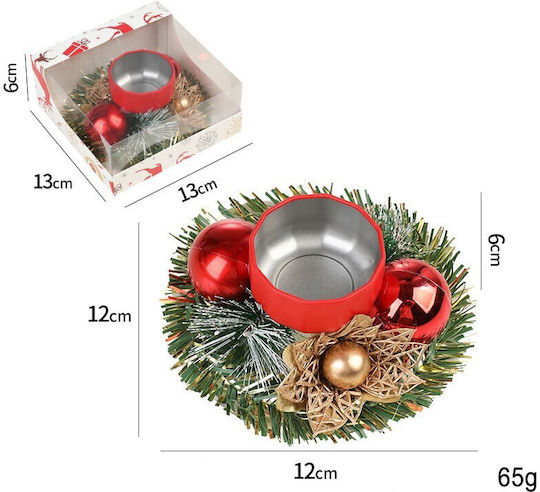 Alista Home Christmas Metal Red Candlestick 12x12cm