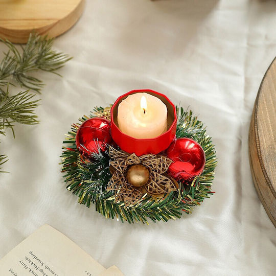 Alista Home Christmas Metal Red Candlestick 12x12cm
