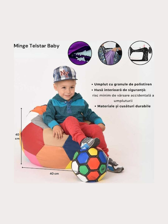 Kids Chair Black Pufrelax 40x40x40cm