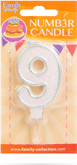 Number 9 Cake Candle Anniversary Party Decoration 6.5 X 4 Cm