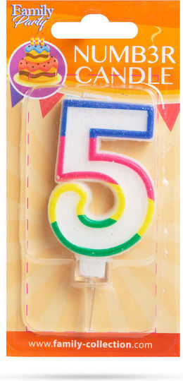Lumânare De Tort Mărime 7x4 Cm Număr 5