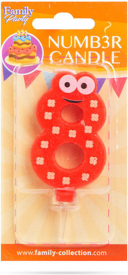 Cake Candle Size 7x4 Cm Number 8 Decoration Party