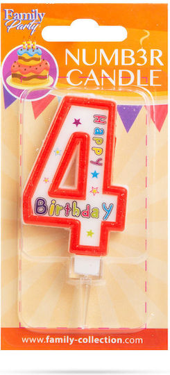 Cake Candle Size 6.5x4 Cm Number 4