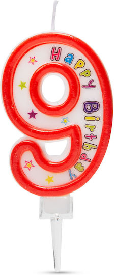 Cake Candle Size 6.5x4 Cm Number 9