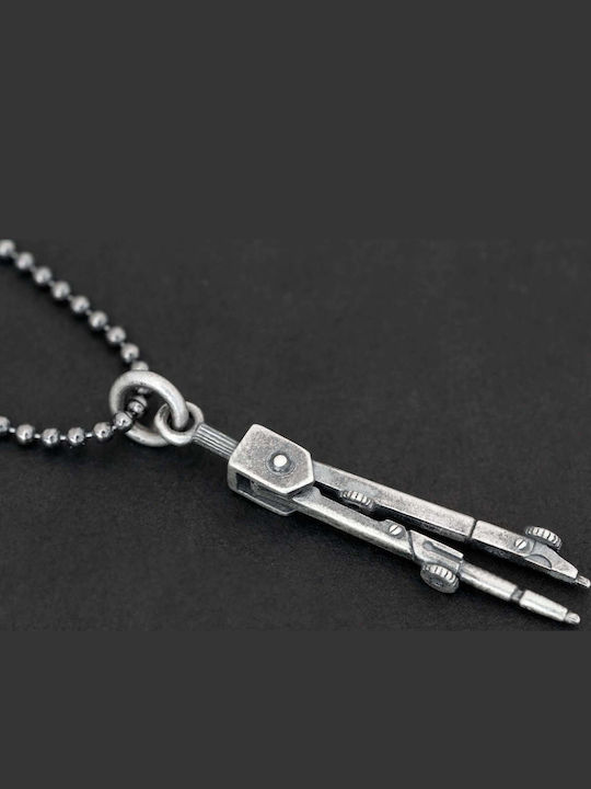 Men's Pendant Diabetes Handmade Silver 925 Chain Bead 60cm