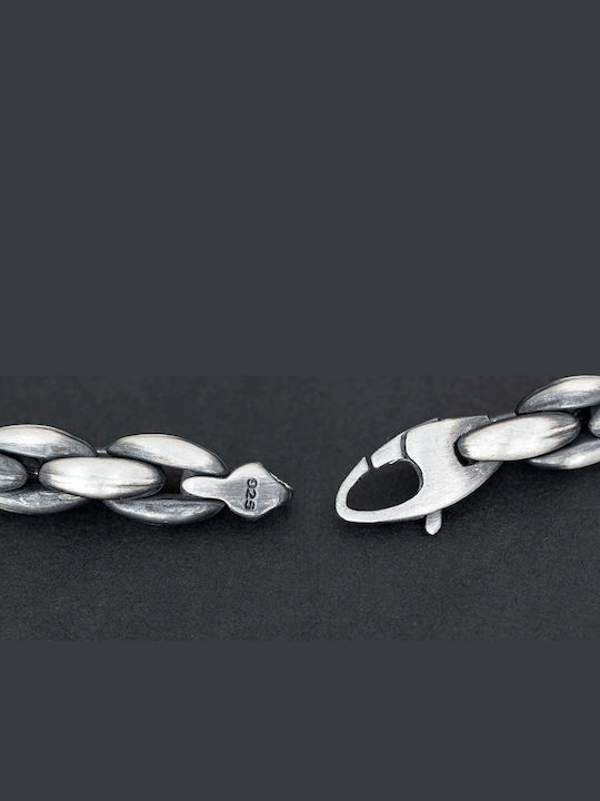 Men's Bracelet Chain Snake Handmade Silver 925 21cm