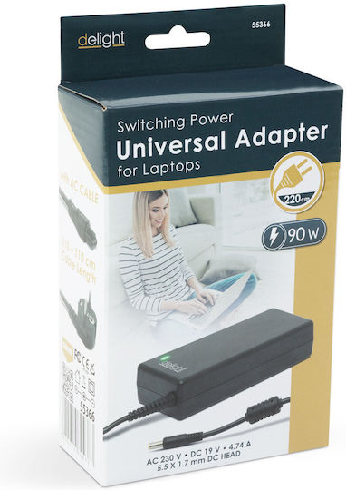 Încărcător Laptop Universal 90w 19v 4.74a 5.5x1.7mm Cablu Inclus Negru