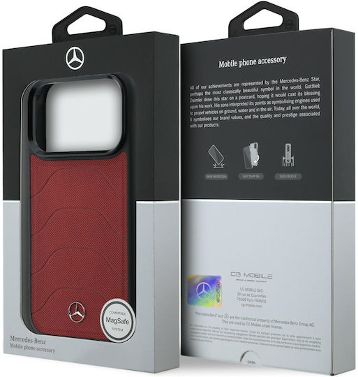 Mercedes-Benz Mercedes-Benz Handyhülle Umschlag Rückseite Leder mit Nackenriemen Rote (iPhone 17 Pro Max)