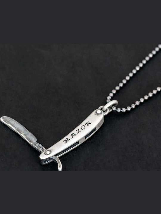 Men's Pendant Faltseta Handcrafted Silver 925 Cord Faux Leather 60cm