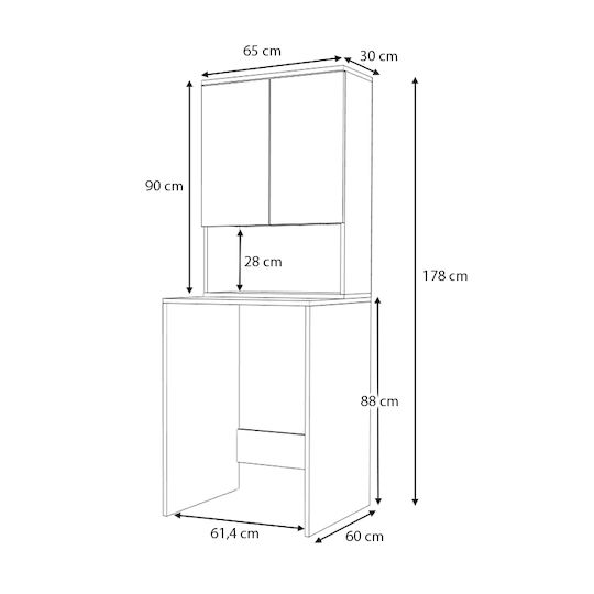 Megapap Cozen Бански Шкаф За Пералня 65x60x178см Бежов