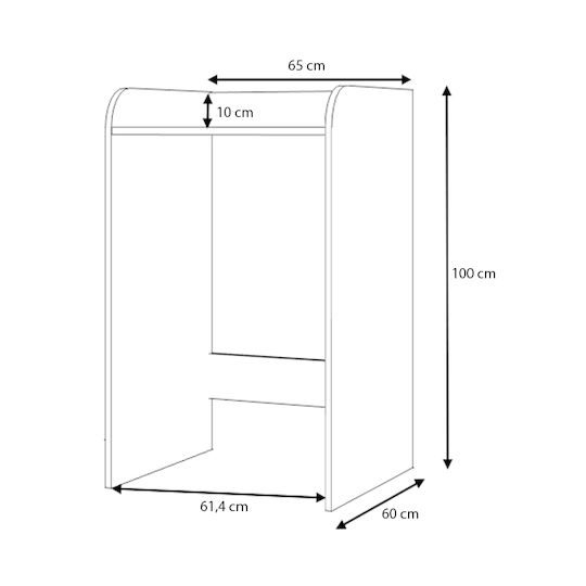 Megapap Toren Ντουλάπι Μπάνιου Πλυντηρίου 65x60x100cm Γκρι