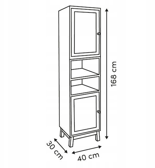 5Five Стила Баня За Стена М40xД30xВ168cm Кафява