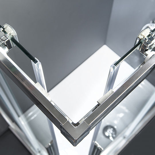 Devon Flow Corner Entry Καμπίνα Ντουζιέρας με Συρόμενη Πόρτα 99x69x195cm Clear Glass