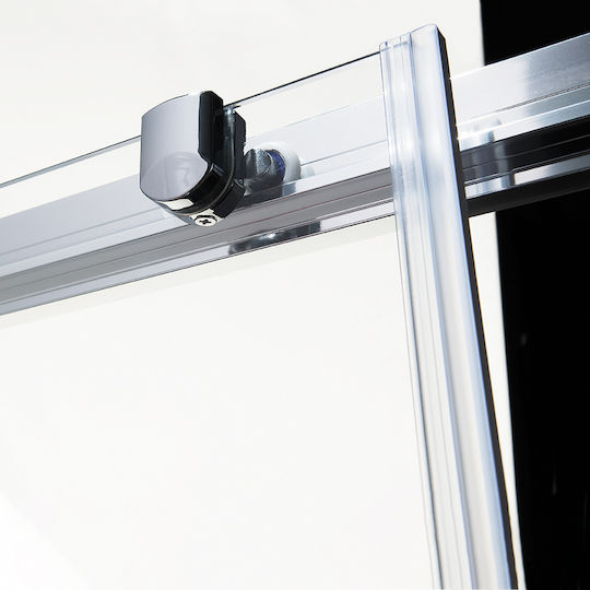 Devon Flow Corner Entry Duschabtrennung mit Schiebetür 99x69x195cm Klarglas