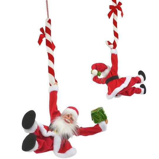 Illuminated Decorative Christmas Santa Battery Operated With Music And Movement Red 82x30x24cm