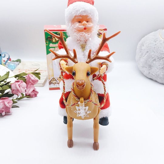 Dekorative Weihnachtsmänner Rote mit Rentier 28x21x10cm