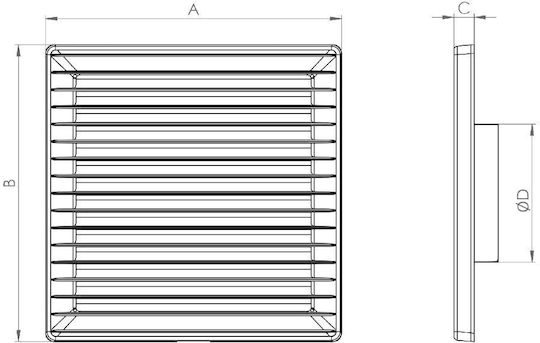 AirRoxy Vent Louver 17x170cm Round