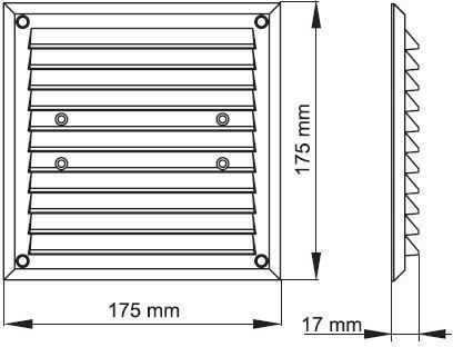 Vent Louvers 17.5x17.5cm Square