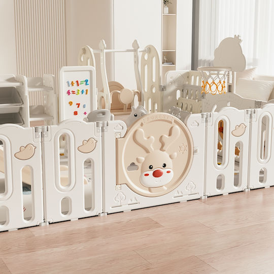 Fun Baby Gard De Joacă cu Coș De Baschet Leagăn & Tobogan